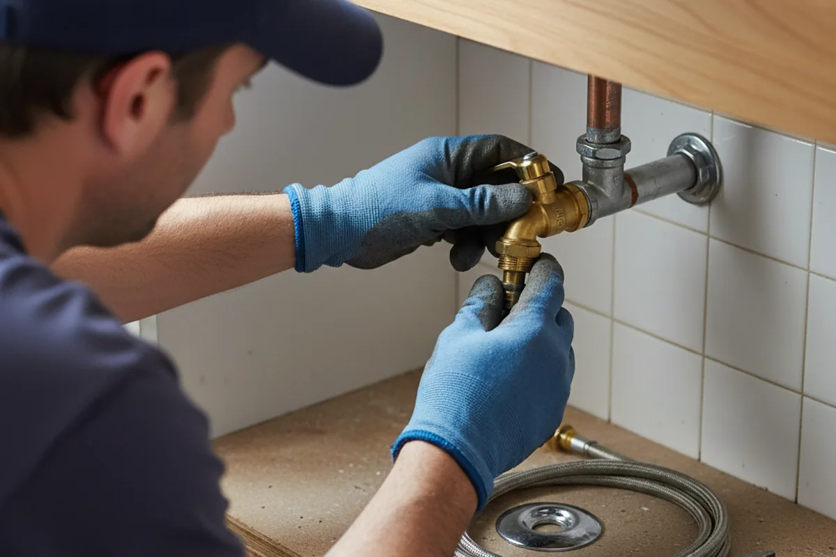Shutoff valve and fitting work during Emergency Plumbing in Darien